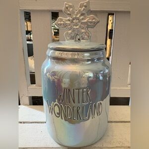 Rae Dunn Blue Iridescent Winter Wonderland Jar